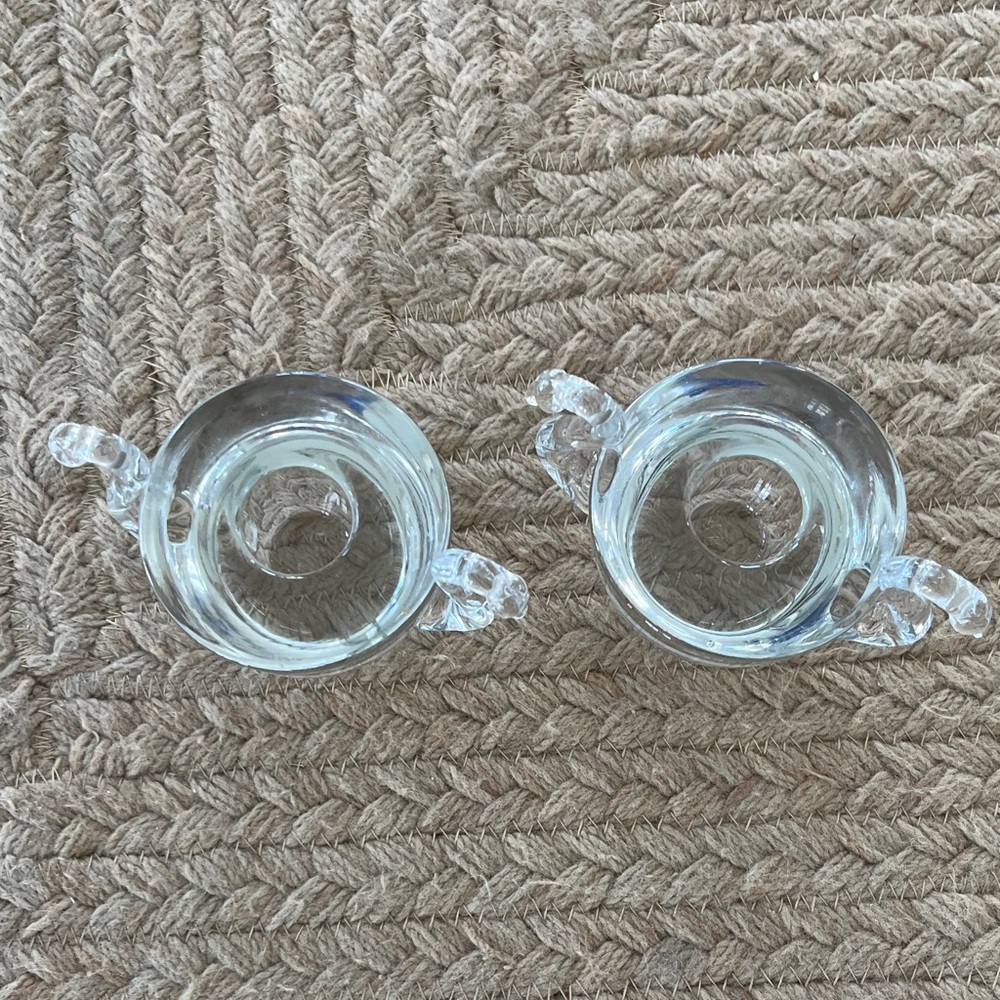 Pair of Clear Glass Vintage Swan Candle Holders - Perfect for Valentine's Day - Picture 8 of 15